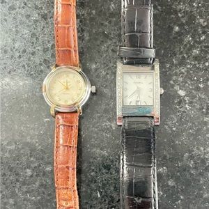 Fossil & Guess vtg. watches - leather bands -  classics - both in great shape!!!